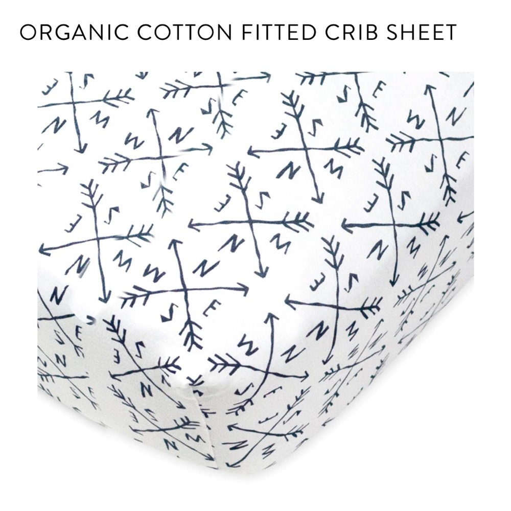 Honest Baby 100% Cotton Fitted Crib Sheet NWT Compass - Picture 9 of 12